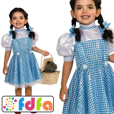 Rubie's Official The Wizard of Oz Dorothy Sequin Girls Fancy Dress Costume New - Image 1 of 3