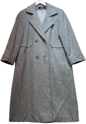 Abrigo de lana de doble botonadura gris jaspeado de gran tamaño Alorna para mujer Foto 1 de 4