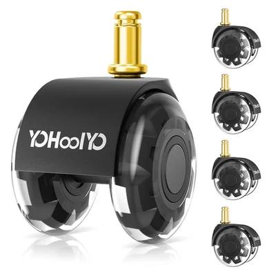 YOHOOLYO Bürostuhl Rollen 10X22Mm 5Er Set Stuhlrollen Drehstuhlrollen Leise Und