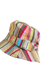 VTG Old Navy Kids LXL Retro 70s Beach Y2K Stripe Bucket Hat Boho Music Festival - Picture 1 of 4