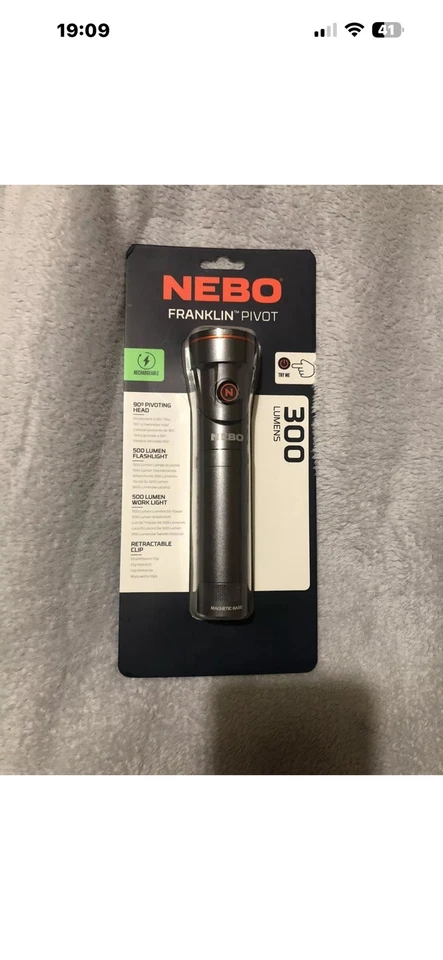 Nebo Franklin Pivot RC 300 Lumen Rechargeable Work Light Flashlight Torch   (UK) - Image 1 of 1