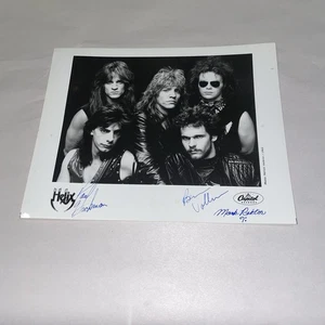 Helix Band Autographed Promo 8x10 Photo Decade Local Pittsburgh Venue “To Bill” - Picture 1 of 4
