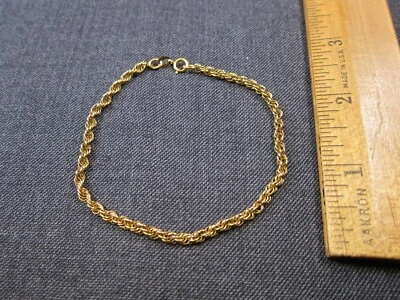 Precioso, clásico 1/20 14K oro relleno cadena trenzada pulsera 7.75" PPC Foto 1 de 4