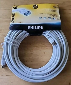 Phillips RG59 Coaxial Cable 50 FT White PH61209 New - Picture 1 of 2
