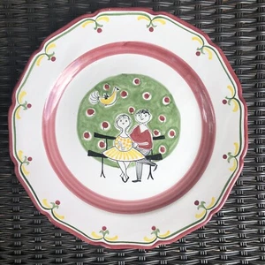 Norway Norwegian Pottery Plate Marwell Hauge Farmasoytisk KARI Park Bench Couple - Picture 1 of 4