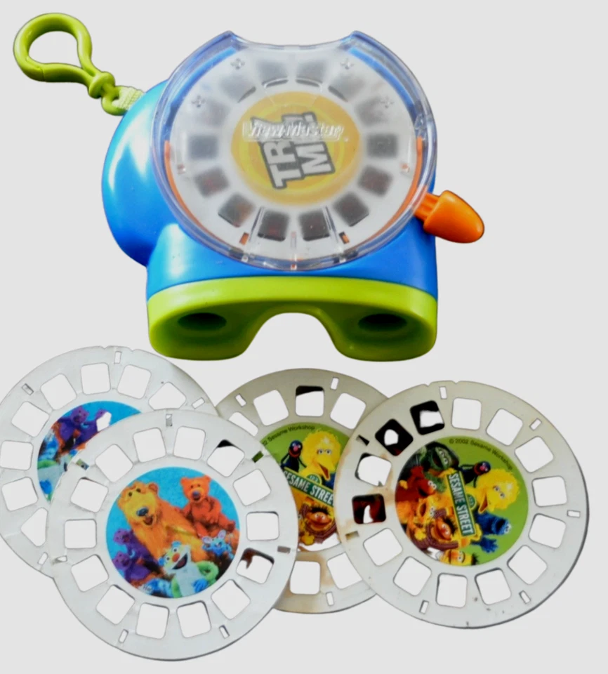 Visor 3D ViewMaster Travel Take Along con carretes de bonificación Muppets Plaza Sésamo Foto 1 de 1