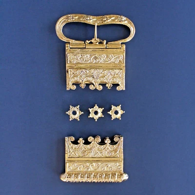 Réplica de cinturón de dama medieval, faja de cinturón de nobles borgoñones hebilla y punta 70 mm Foto 1 de 4