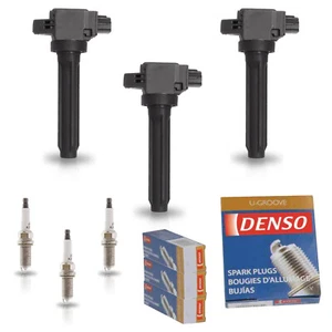 3X Ignition Coil & 3X Denso Spark Plug for 2017 Mitsubishi Mirage G4 1.2L UF815 - Picture 1 of 11