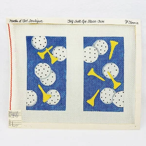 Golf Balls and Tees Glasses Case Eye Glass Handpainted Needlepoint Canvas 12ct - Picture 1 of 6