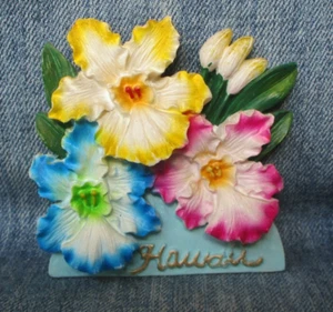 Hawaiian Hibiscus Flowers Hawaii 3D Magnet Souvenir Refrigerator - Picture 1 of 2