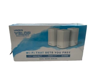 WHITE LINKSYS VELOP DUAL-BAND AC3900 WHOLE HOME MESH WIFI SYSTEM - Picture 1 of 2