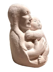 Sweet Mid Century Rima Padova Plaster Sculpture Of Mother And Baby Child Statue - Picture 1 of 10