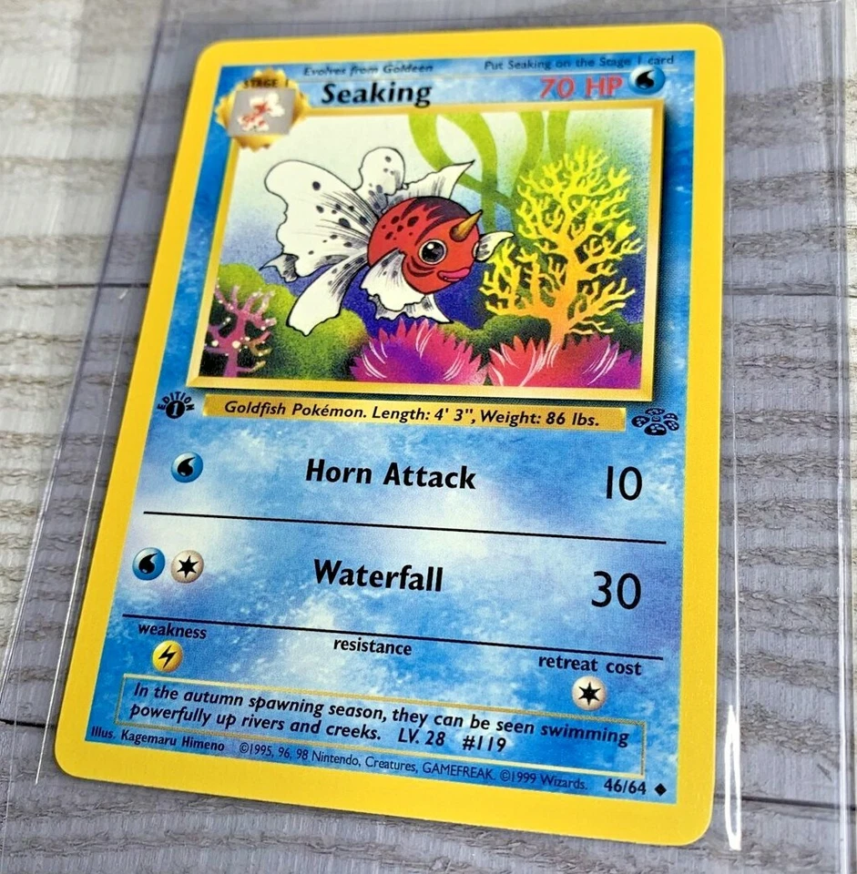 1st Edition Seaking 53/64 Jungle Uncommon Pokemon Card WOTC VG+/NEAR MINT - Image 1 of 2