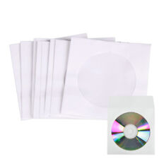 500 Paper CD DVD Blu-ray Covers Sleeves Storage Case Wallet Envelope White UK