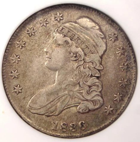 1836 Capped Bust Half Dollar 50C O-122 - NGC XF45 (EF45) - Rare Certified Coin Cover