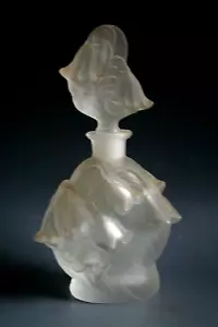 BOTELLA DE PERFUME DE VIDRIO DESNA ESTILO ART DECO - Imagen 1 de 4