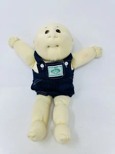 Rare Vintage Cabbage Patch Preemie Soft Sculpture Baby Boy w/Overalls 2001 - Picture 1 of 12