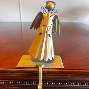 Soporte Medias Chimenea Ángel Metal Plata Decoración Navidad - Imagen 1 de 4
