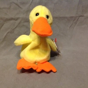 Retired Ty Beanie Baby Quackers the Duck PVC Pellets - Picture 1 of 5