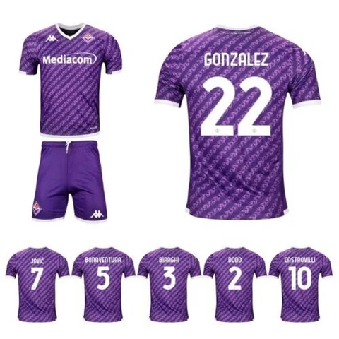 Set Child Shirt Competition Fiorentina 2023/24 Kappa Jovic Gonzalez Castrovilli Cover
