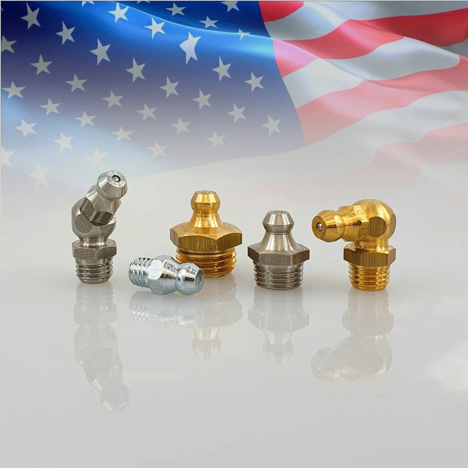 Nippli di lubrificazione americani UNF, UNC & NPT - nippli di lubrificazione conici - nippli di grasso - Immagine 1 di 1