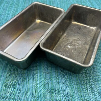 2 Mirro 复古铝制小面包盘 7.5x3.75x2.25 英寸快速面包美国 54221 — 第 1/4 张图片