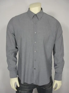 JOHN VARVATOS STAR USA GRAY STRIPE BUTTON FRONT LONG SLEEVE DRESS SHIRT MEN'S XL - Picture 1 of 12