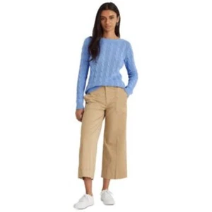 Lauren Ralph Lauren Women's Birch Tan Cropped Wide Leg Cargo Pants, Size 16 - Picture 1 of 4