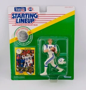 1991 Kenner Starting Lineup JEFF GEORGE Figure w/ Collector Card & Coin MISPRINT - Picture 1 of 2