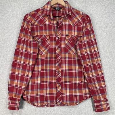 Salt Valley Flannel Shirt Mens S Red Plaid Peral Snap Western Rodeo Button Up - Image 1 of 4