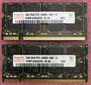 Lot( 2 ) 2GB Hynix HYMP125S64CP8-S6 PC2-6400 800MHz SO-DIMM DDR2 - Picture 1 of 6