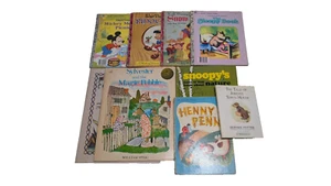Lot of 9 Vintage Kid's Books Mickey Mouse Snow White Snoopy Henny Penny and more - Picture 1 of 18