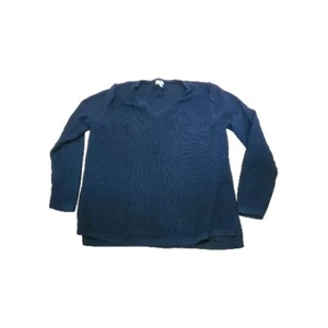 Talbot Women's Knit Black 100% Cotton Sweater SZ Large (Petite) V-neck - Picture 1 of 10