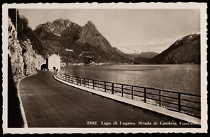 Lago Di Lugano Strada Di Gandria Switzerland RP Postcard - Picture 1 of 2