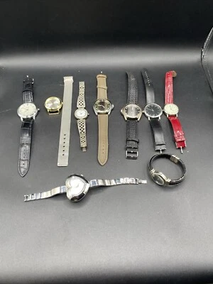 (9) Relojes, Hombre Mujer, No Funciona Sin Marca Para Piezas O Reparación RELOJ DAÑADO Foto 1 de 4