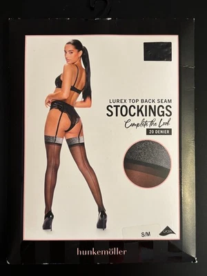 Stockings "Lurex Top Back Seam" Hunkemöller NEU in OVP, 20 DEN Gr. S/M, #3AHSM - Bild 1 von 2