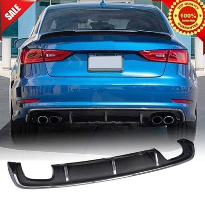 Cenefa difusora de parachoques trasero de fibra de carbono estándar Audi A3 8V 2013-2016 Foto 1 de 4