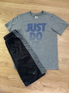 Nike Boys 2pc Outfit Shirt Shorts Set Size L Large 14/16 - Picture 1 of 5