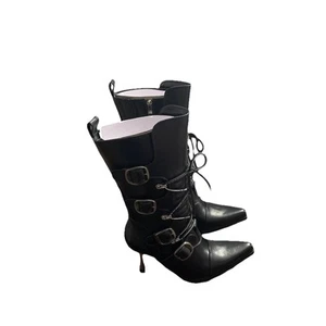 Woman’s Pointed Toe Lace Up Strap Ankle Boot Size 8 - Picture 1 of 6