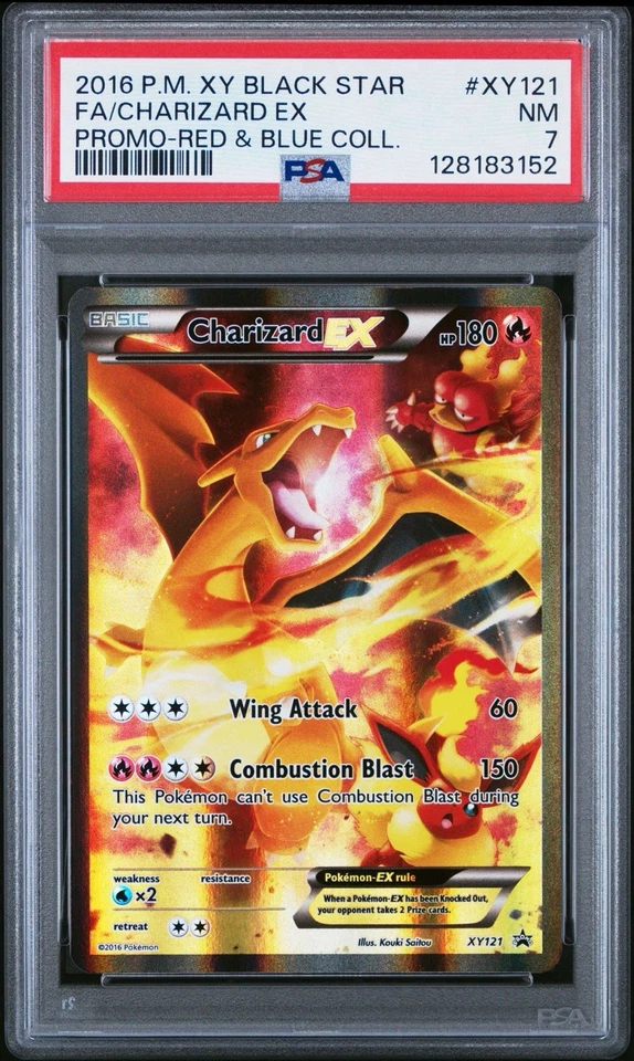 2016 POKEMON XY BLACK STAR PROMO RED & BLUE COLL FULL ART/CHARIZARD EX PSA 7 - Image 1 of 1