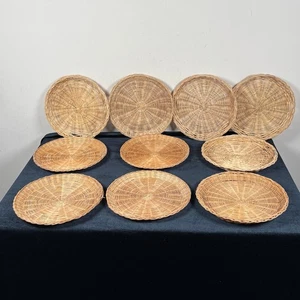 Vintage Wicker Paper Plate Holders 9" Lot 10 - Picture 1 of 3