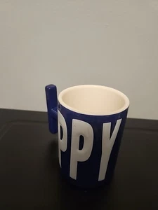 Fine Life Products 20 Ounce Blue Happy Coffee Mug Cup - Picture 1 of 5