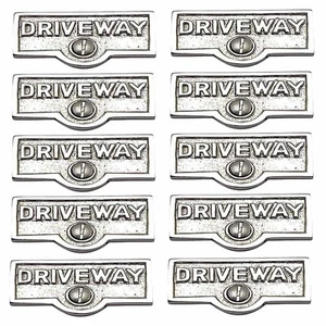 10 Switch Plate Tags DRIVEWAY Name Signs Labels Chrome Brass | Renovator's Supp - Picture 1 of 1