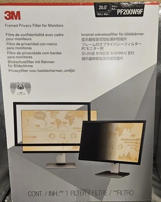 3M LCD PF200W9F 20" Widescreen Framed Desktop Monitor Privacy Filter #890O - Image 1 of 2