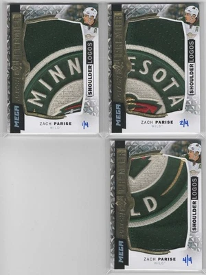 2015-16 Upper Deck Premier Mega Patch Shoulder Logo Zach Parise #/4 lot of 3 !! - Image 1 of 4