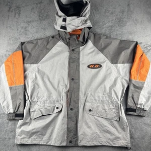 Harley Davidson Rain Jacket Mens XXL Grey Orange Outerwear Hi Visibility - Picture 1 of 15