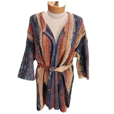 Cárdigan para mujer Soft Surroundings boho suroeste talla grande a rayas Lagenlook Foto 1 de 4