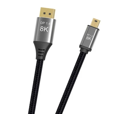 1/2/3m Mini DP to DP Cable Conversion Cord 8K@60Hz 4K@144Hz DisplayPort 1.4 - Image 1 of 4