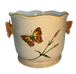 VTG 1983 Ceramic Planter Butterfly Handles Haldon Group Japan 8" Diameter Rare - Picture 1 of 14