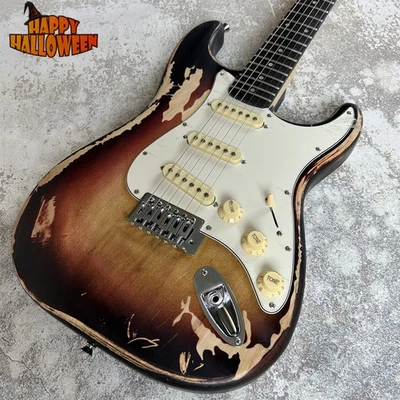 ST Relic Electric Guitar: Aged Sunburst Relic, Tremolo Bridge,Fast Shipping US - Image 1 of 4